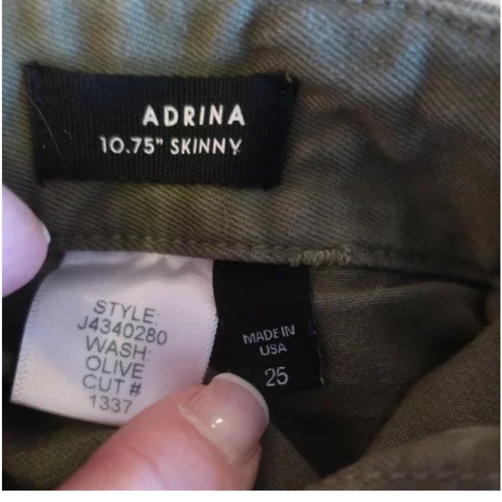 Veronica Beard Adrina Skinny Utility Ankle Jeans w/ Waist Tabs Olive Green 25 - Picture 8 of 13